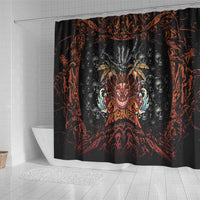 Aloha Halloween Shower Curtain Horror Tiki Heavy Metal Style - Polynesian Pride