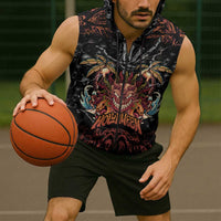 Aloha Halloween Sleeveless Zip Hoodie Horror Tiki Heavy Metal Style LT05