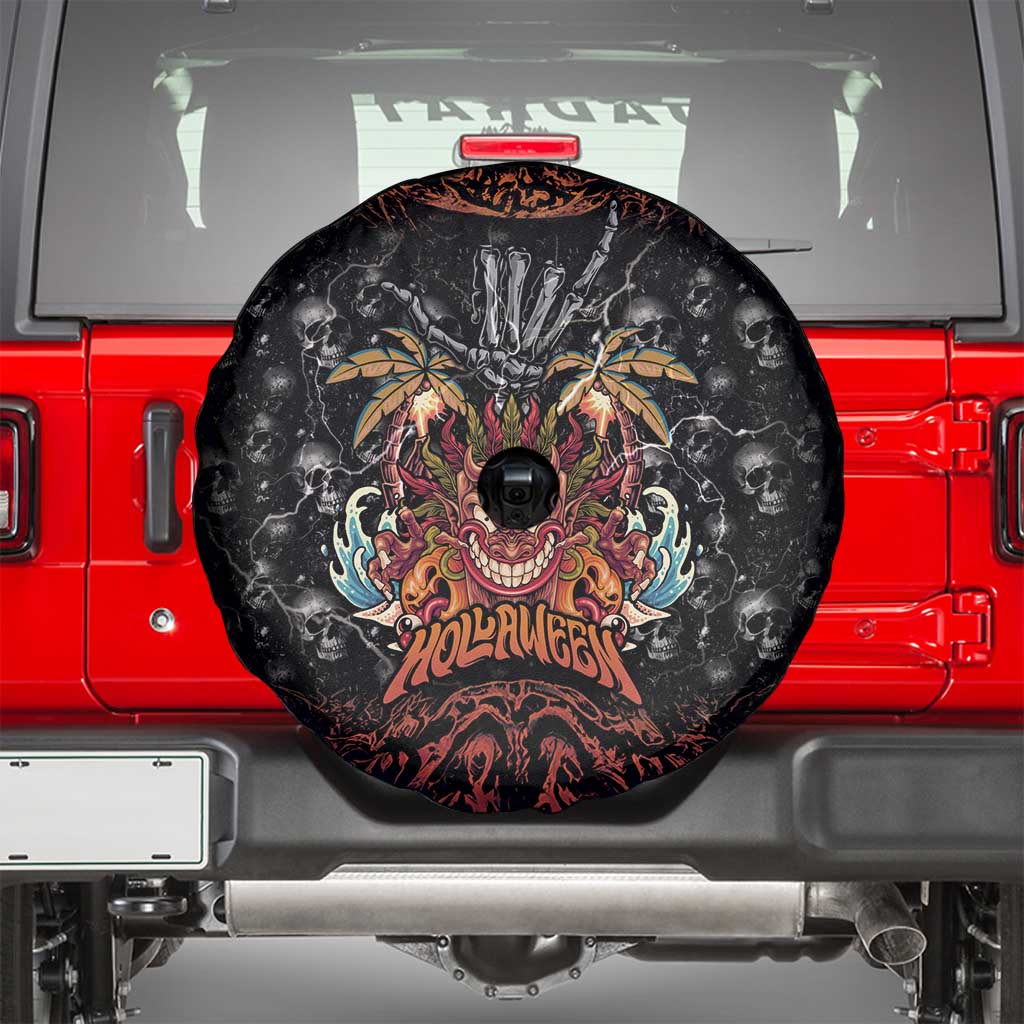 Aloha Halloween Spare Tire Cover Horror Tiki Heavy Metal Style - Polynesian Pride