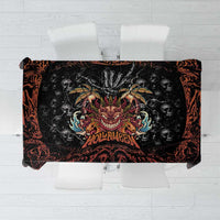 Aloha Halloween Tablecloth Horror Tiki Heavy Metal Style - Polynesian Pride