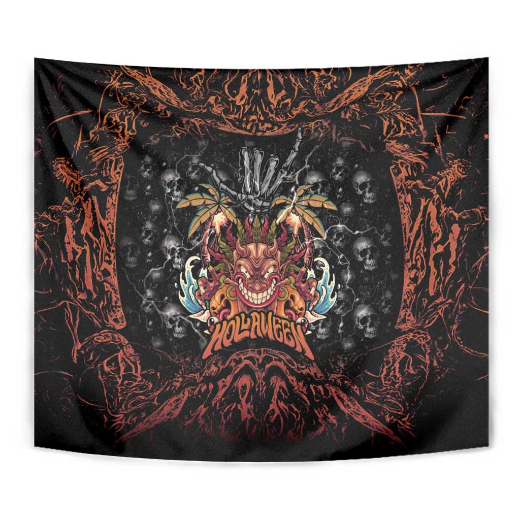 Aloha Halloween Tapestry Horror Tiki Heavy Metal Style - Polynesian Pride