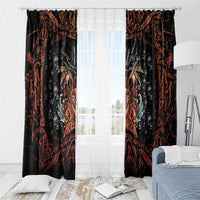 Aloha Halloween Window Curtain Horror Tiki Heavy Metal Style - Polynesian Pride
