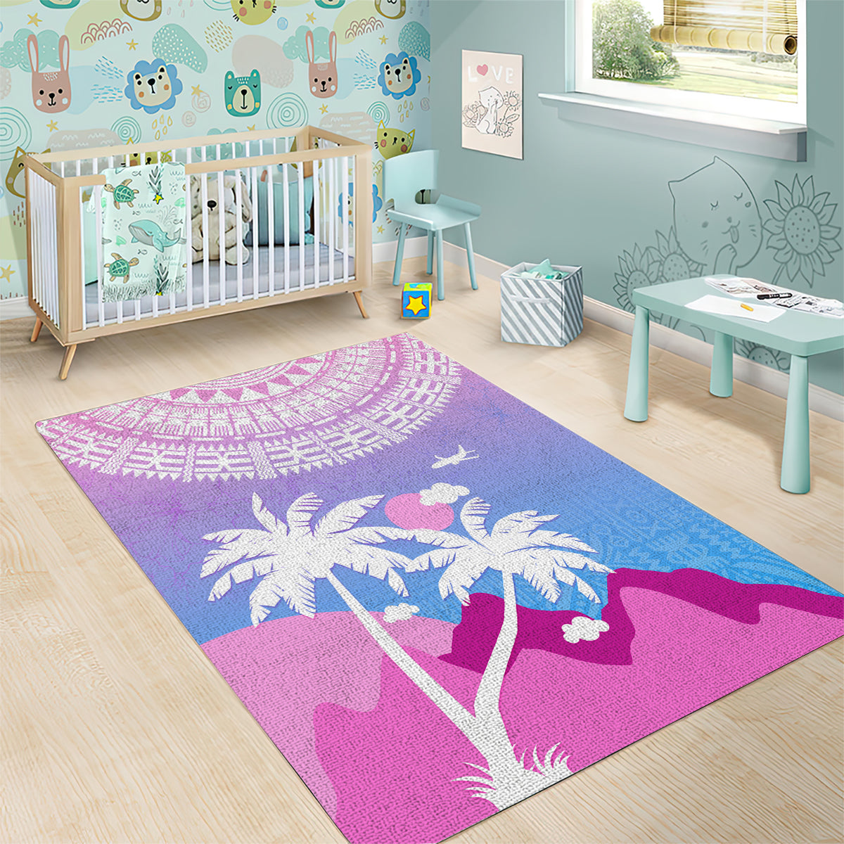 Fiji Your Paradise Festival Area Rug With Fijian Masi Tapa Pattern LT05 - Polynesian Pride