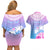 Personalised Fiji Your Paradise Festival Couples Matching Off Shoulder Short Dress and Hawaiian Shirt With Fijian Masi Tapa Pattern LT05 - Polynesian Pride