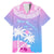 Personalised Fiji Your Paradise Festival Family Matching Mermaid Dress and Hawaiian Shirt With Fijian Masi Tapa Pattern LT05 Dad's Shirt - Short Sleeve Blue - Polynesian Pride