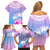 Personalised Fiji Your Paradise Festival Family Matching Off Shoulder Short Dress and Hawaiian Shirt With Fijian Masi Tapa Pattern LT05 - Polynesian Pride