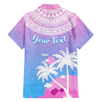 Personalised Fiji Your Paradise Festival Family Matching Short Sleeve Bodycon Dress and Hawaiian Shirt With Fijian Masi Tapa Pattern LT05 - Polynesian Pride