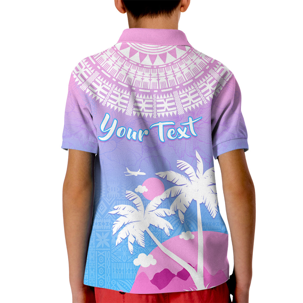 Personalised Fiji Your Paradise Festival Kid Polo Shirt With Fijian Masi Tapa Pattern LT05 - Polynesian Pride