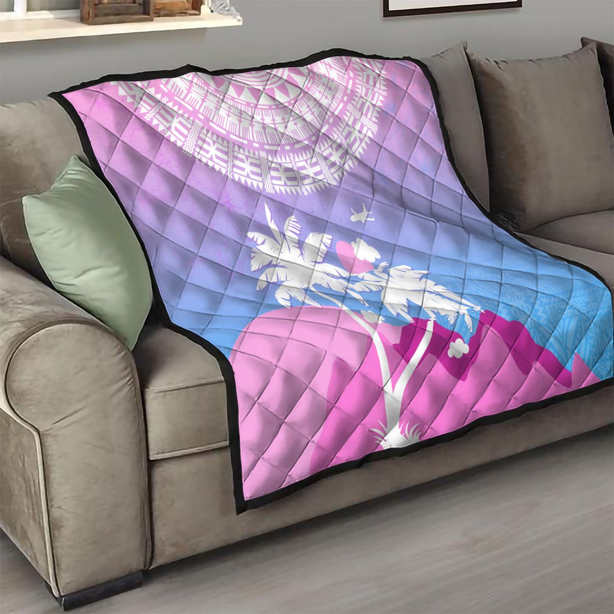 Fiji Your Paradise Festival Quilt With Fijian Masi Tapa Pattern LT05 - Polynesian Pride