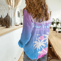 Personalised Fiji Your Paradise Festival Women Casual Shirt With Fijian Masi Tapa Pattern LT05 - Polynesian Pride