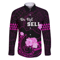 Hawaii Strong Maui Family Matching Off Shoulder Maxi Dress and Hawaiian Shirt Lahaina Is Not For Sale LT05 Dad's Shirt - Long Sleeve Pink - Polynesian Pride