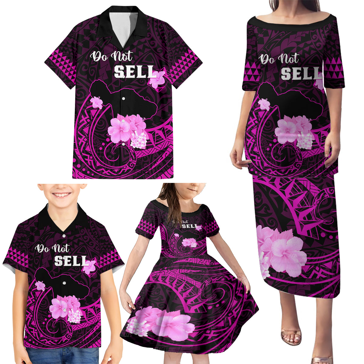 Hawaii Strong Maui Family Matching Puletasi Dress and Hawaiian Shirt Lahaina Is Not For Sale LT05 - Polynesian Pride