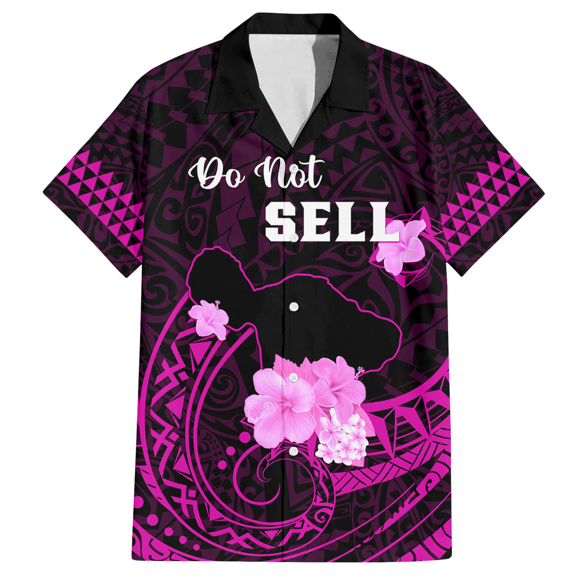 Hawaii Strong Maui Family Matching Tank Maxi Dress and Hawaiian Shirt Lahaina Is Not For Sale LT05 Dad's Shirt - Short Sleeve Pink - Polynesian Pride