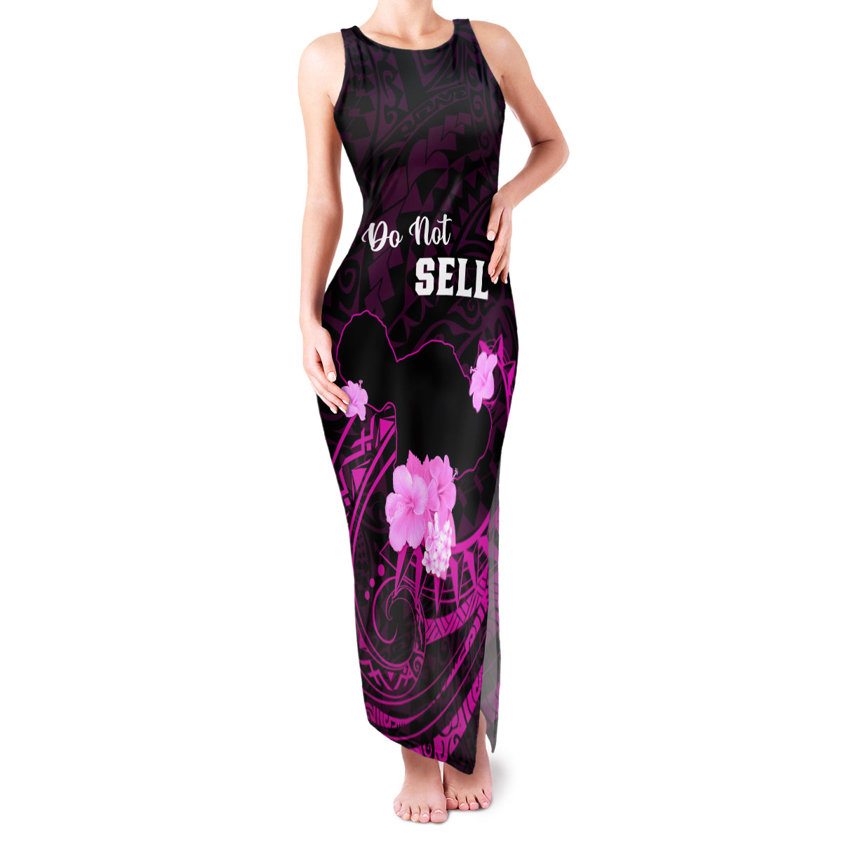 Hawaii Strong Maui Family Matching Tank Maxi Dress and Hawaiian Shirt Lahaina Is Not For Sale LT05 Mom's Dress Pink - Polynesian Pride