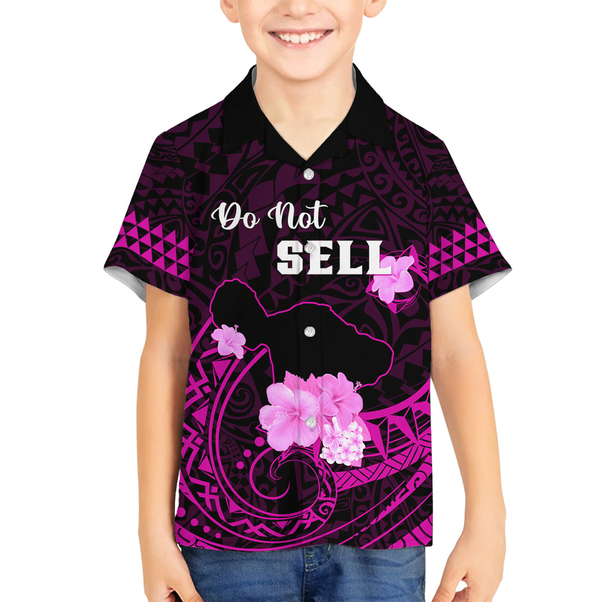 Hawaii Strong Maui Family Matching Tank Maxi Dress and Hawaiian Shirt Lahaina Is Not For Sale LT05 Son's Shirt Pink - Polynesian Pride