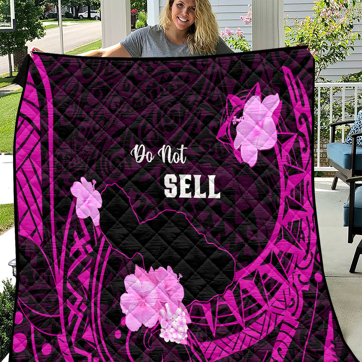 Hawaii Strong Maui Quilt Lahaina Is Not For Sale LT05 Pink - Polynesian Pride