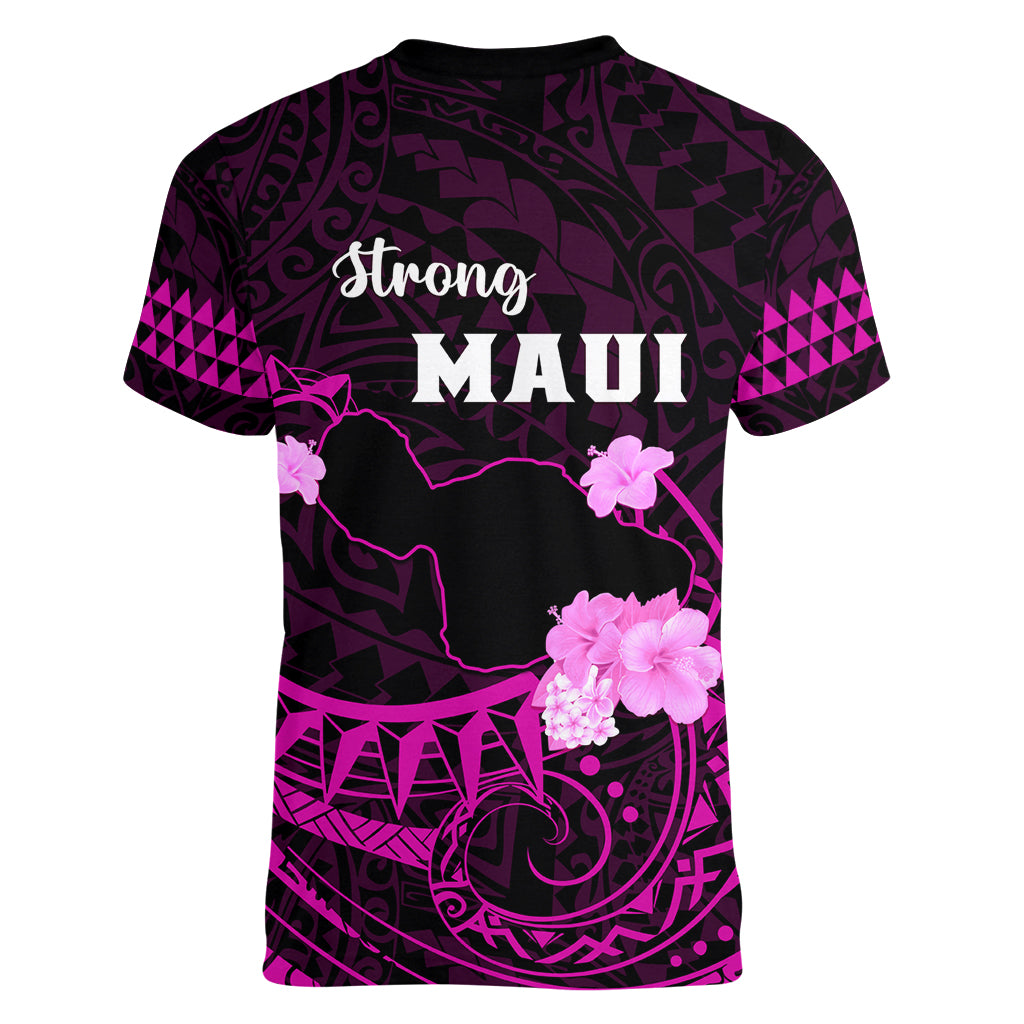 Hawaii Strong Maui Women V Neck T Shirt Lahaina Is Not For Sale LT05 - Polynesian Pride
