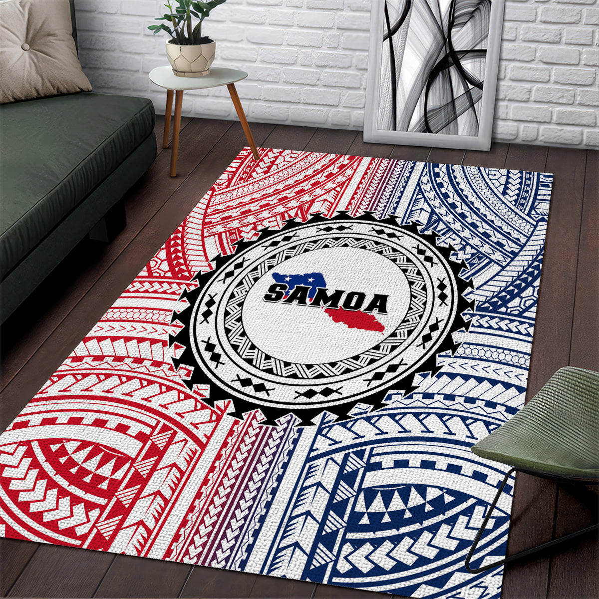 Samoa Black Saturday Area Rug Polynesian Tribal Simple Style LT05 White - Polynesian Pride