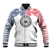 Samoa Black Saturday Baseball Jacket Polynesian Tribal Simple Style LT05 Unisex White - Polynesian Pride