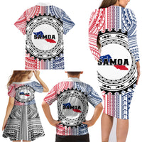 Samoa Black Saturday Family Matching Long Sleeve Bodycon Dress and Hawaiian Shirt Polynesian Tribal Simple Style LT05 - Polynesian Pride