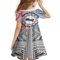 Samoa Black Saturday Family Matching Off Shoulder Long Sleeve Dress and Hawaiian Shirt Polynesian Tribal Simple Style LT05 - Polynesian Pride