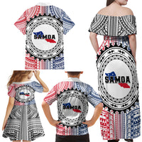 Samoa Black Saturday Family Matching Off Shoulder Maxi Dress and Hawaiian Shirt Polynesian Tribal Simple Style LT05 - Polynesian Pride