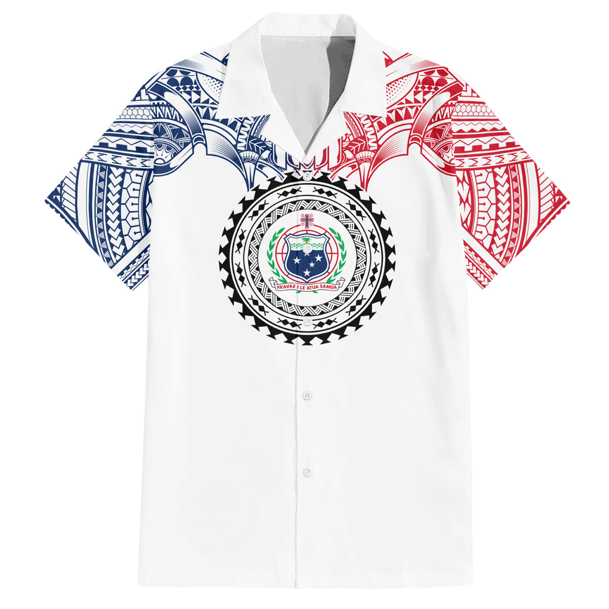 Samoa Black Saturday Family Matching Short Sleeve Bodycon Dress and Hawaiian Shirt Polynesian Tribal Simple Style LT05 Dad's Shirt - Short Sleeve White - Polynesian Pride