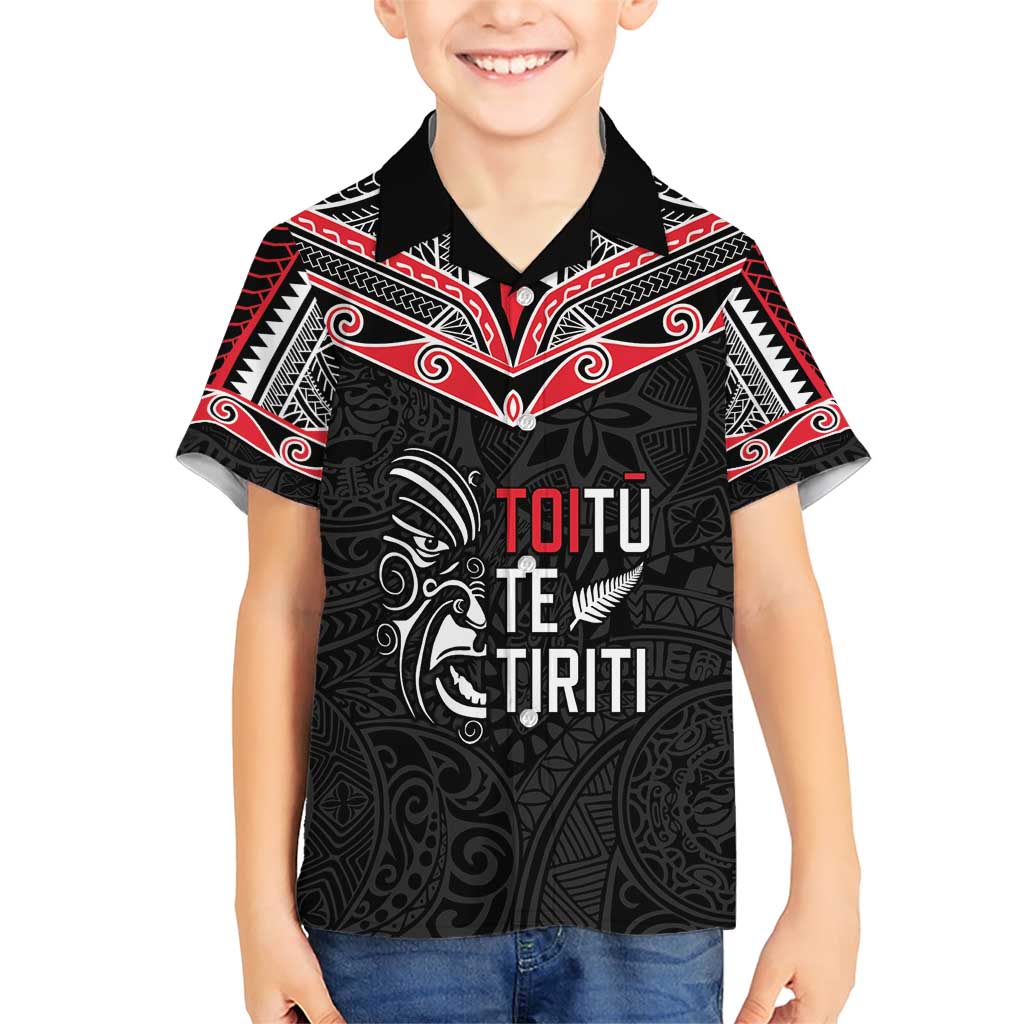 Aotearoa Toitu Te Tiriti Family Matching Short Sleeve Bodycon Dress and Hawaiian Shirt New Zealand Honour The Treaty