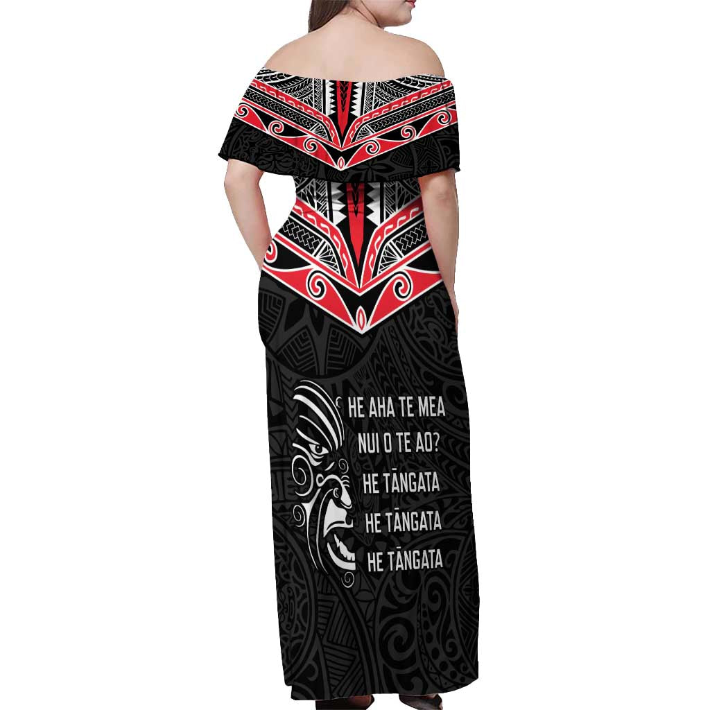 Aotearoa Toitu Te Tiriti Off Shoulder Maxi Dress New Zealand Honour The Treaty