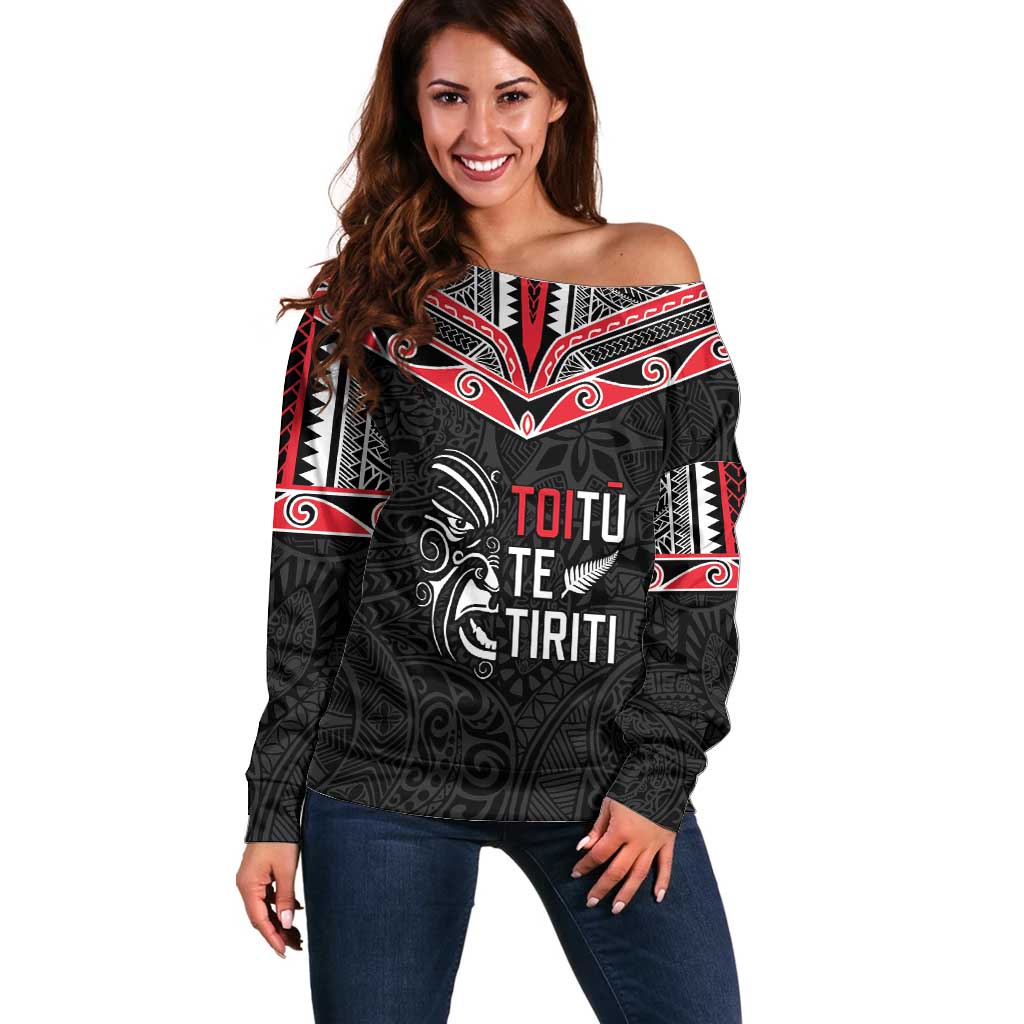 Aotearoa Toitu Te Tiriti Off Shoulder Sweater New Zealand Honour The Treaty