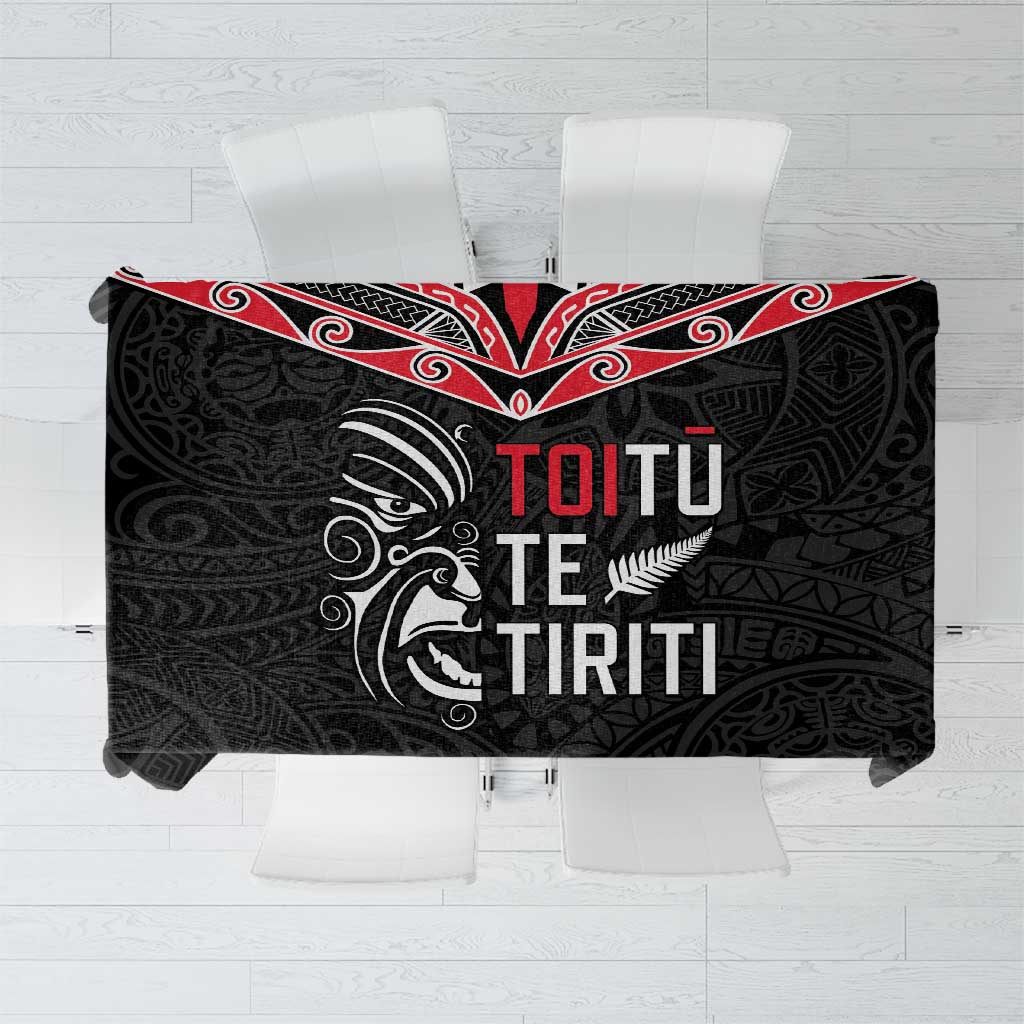 Aotearoa Toitu Te Tiriti Tablecloth New Zealand Honour The Treaty LT05 Black - Polynesian Pride