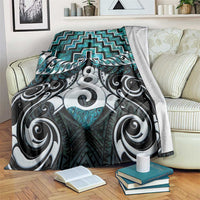 New Zealand Maori Blanket Poutama Pikorua Turquoise Paua Shell LT05 Turquoise - Polynesian Pride