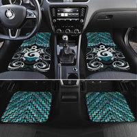 New Zealand Maori Car Mats Poutama Pikorua Turquoise Paua Shell LT05 Set 4pcs Turquoise - Polynesian Pride