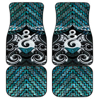 New Zealand Maori Car Mats Poutama Pikorua Turquoise Paua Shell LT05 - Polynesian Pride