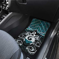 New Zealand Maori Car Mats Poutama Pikorua Turquoise Paua Shell LT05 - Polynesian Pride