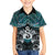 New Zealand Maori Family Matching Puletasi and Hawaiian Shirt Poutama Pikorua Turquoise Paua Shell