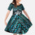 New Zealand Maori Family Matching Short Sleeve Bodycon Dress and Hawaiian Shirt Poutama Pikorua Turquoise Paua Shell