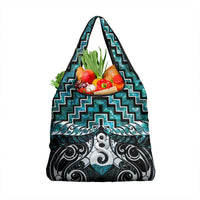 New Zealand Maori Grocery Bag Poutama Pikorua Turquoise Paua Shell LT05 1-pack One Size Turquoise - Polynesian Pride