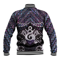 New Zealand Maori Baseball Jacket Poutama Pikorua Purple Paua Shell LT05 - Polynesian Pride