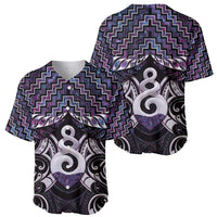 New Zealand Maori Baseball Jersey Poutama Pikorua Purple Paua Shell