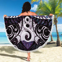 New Zealand Maori Beach Blanket Poutama Pikorua Purple Paua Shell LT05 - Polynesian Pride