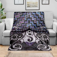 New Zealand Maori Blanket Poutama Pikorua Purple Paua Shell LT05 - Polynesian Pride