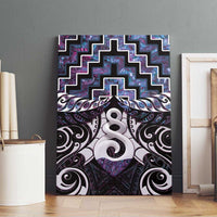 New Zealand Maori Canvas Wall Art Poutama Pikorua Purple Paua Shell LT05 - Polynesian Pride