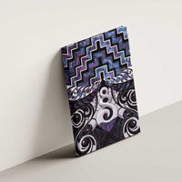 New Zealand Maori Canvas Wall Art Poutama Pikorua Purple Paua Shell LT05 - Polynesian Pride