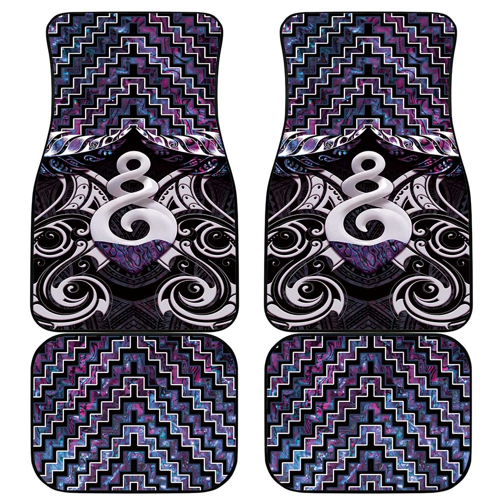 New Zealand Maori Car Mats Poutama Pikorua Purple Paua Shell LT05 - Polynesian Pride