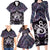 New Zealand Maori Family Matching Long Sleeve Bodycon Dress and Hawaiian Shirt Poutama Pikorua Purple Paua Shell