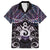 New Zealand Maori Family Matching Off The Shoulder Long Sleeve Dress and Hawaiian Shirt Poutama Pikorua Purple Paua Shell