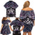 New Zealand Maori Family Matching Off Shoulder Short Dress and Hawaiian Shirt Poutama Pikorua Purple Paua Shell