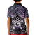 New Zealand Maori Kid Polo Shirt Poutama Pikorua Purple Paua Shell