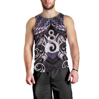 New Zealand Maori Men Tank Top Poutama Pikorua Purple Paua Shell LT05 - Polynesian Pride